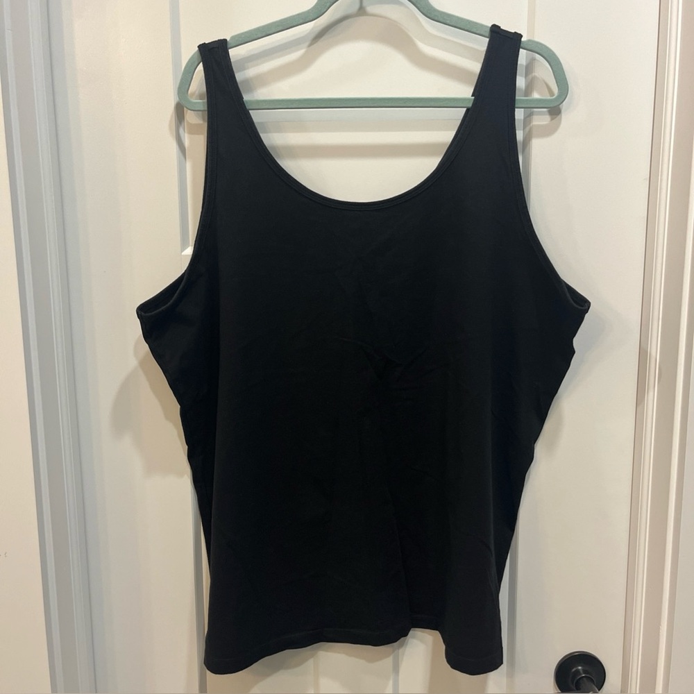 Maurices Women’s Scoop Neck Tank Top Size 3X‎ Solid Black Cotton Blend 2 Pack